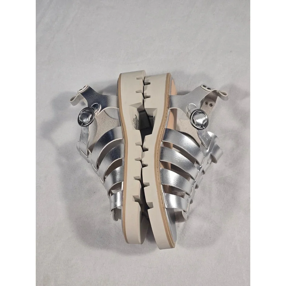 Sonoma Goods For Life Silver Metallic Gladiator Platform Sandals Womens 9.5